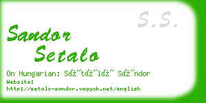 sandor setalo business card